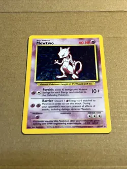 Pokemon Mewtwo TCG Base Set Holo Unlimited Rare Card 10/102 1999 NM - Image 1