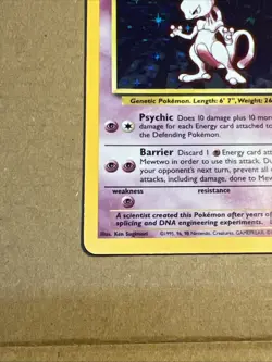 Pokemon Mewtwo TCG Base Set Holo Unlimited Rare Card 10/102 1999 NM - Image 2