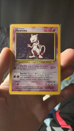 Pokemon Mewtwo TCG Base Set Holo Rare Card 10/102 Vintage Near Mint. Gradeable. - Image 1