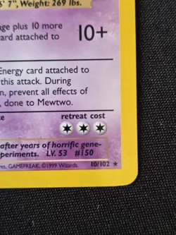Pokemon TCG Mewtwo Base Set Holo Rare Card 10/102 Perfect Holo, Nm All Day - Image 3