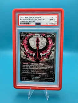 2021 POKEMON SWORD & SHIELD CHILLING REIGN 177 FULL ART GALARIAN MOLTRES PSA 10 - Image 1