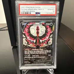 2021 POKEMON SWORD & SHIELD CHILLING REIGN 177 FULL ART GALARIAN MOLTRES PSA 10 - Image 1