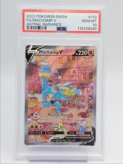 MACHAMP V 2022 POKEMON ASTRAL RADIANCE ULTRA RARE 172/189 PSA 10 Q0004 - Image 1