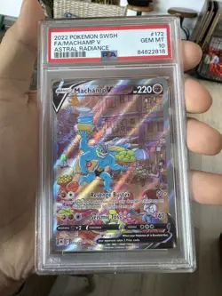 PSA 10 - 2022 POKEMON SWORD & SHIELD ASTRAL RADIANCE #172 FULL ART/MACHAMP V - Image 1