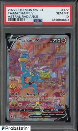 2022 Pokemon SWSH Astral Radiance #172 FA Machamp V PSA 10 GEM MINT - Image 1