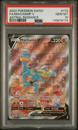 Pokemon 2022 Machamp V 172/189 Alt Art Astral Radiance GEM MINT PSA 10 - Image 1
