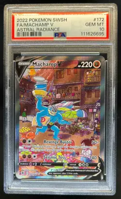 2022 Pokemon SWSH Astral Radiance Machamp V #172/189 PSA 10 - Image 1