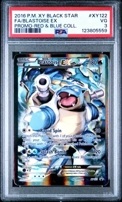 2016 POKEMON XY BLACK STAR PROMO RED & BLUE COLL FULL ART/BLASTOISE EX PSA 3 - Image 1