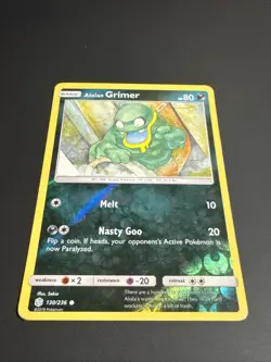 Alolan Grimer 130/236 Common Reverse Holo Card Cosmic Eclipse Pokemon TCG LP - Image 2