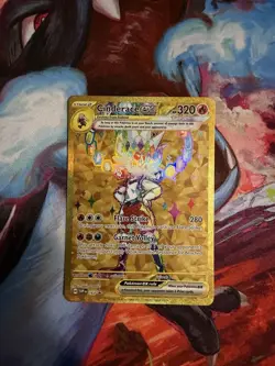 Cinderace ex Pokemon Gold Full Art Terapagos UPC Promo Card Exclusive SVP 163 NM - Image 1