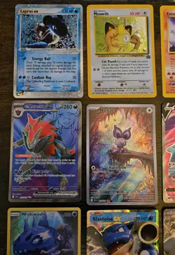 Pokemon 12 Card Lot. Rare Lapras EX. GB Promo Meowth. Neo Entei. Sandstorm Pichu - Image 2