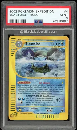 2002 Pokemon Expedition Blastoise Holo Card #4 - PSA 9 - (7 CERT) - Image 1