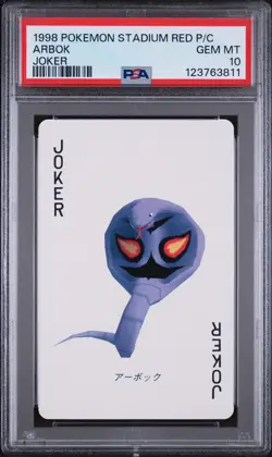 1998 POKEMON STADIUM RED VERSION PLAYING CARDS JOKER ARBOK PSA 10 - Image 1