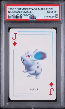 1998 POKEMON STADIUM BLUE VERSION PLAYING CARDS NIDORAN (FEMALE) PSA 10 - Image 1