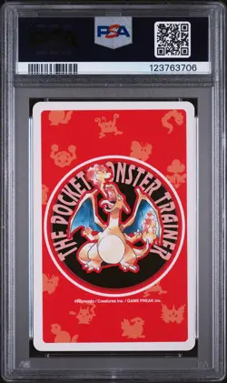 1996 POKEMON RED VERSION PLAYING CARDS ACE OF CLUBS #004 CHARMANDER PSA 8 - Image 2