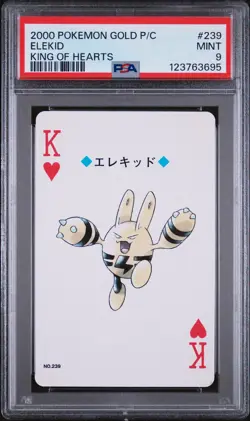 2000 POKEMON GOLD VERSION PLAYING CARDS KING OF HEARTS #239 ELEKID PSA 9 - Image 1