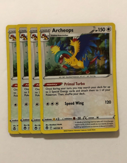 Pokemon Card Silver Tempest 4x Playset Holographic Archeops 147/195 NM - Image 1