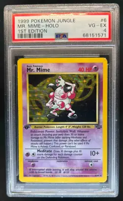 1999 Pokemon Jungle 1st Edition Mr. Mime #6/64 PSA 4 - Image 1