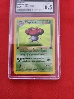 Pokemon: Vileplume 15/64 Holo Rare 1st Edition Jungle - Vintage CGC 6.5 - C60 - Image 3