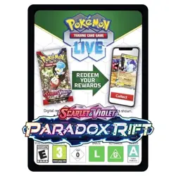 Pokemon TCG Live Code Card – Scarlet & Violet Paradox Rift – 12 Booster Codes - Image 1