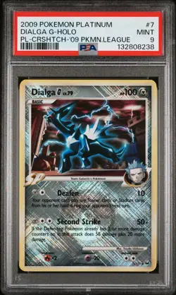 2009 POKEMON PLATINUM CROSSHATCH-2009 POKEMON LEAGUE #7 DIALGA G-HOLO PSA 9 - Image 1