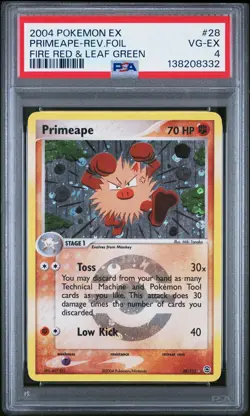 2004 POKEMON EX FIRE RED & LEAF GREEN #28 PRIMEAPE-REVERSE FOIL PSA 4 - Image 1