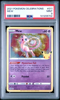 2021 POKEMON CELEBRATIONS #011 MEW PSA 9 - Image 1