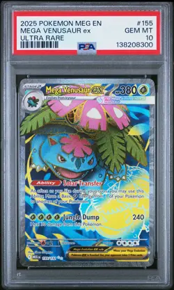 2025 POKEMON MEG EN-MEGA EVOLUTION ULTRA RARE #155 MEGA VENUSAUR EX PSA 10 - Image 1