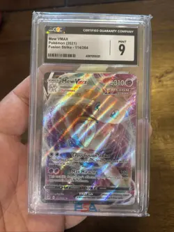 Pokemon TCG Mew VMAX Fusion Strike 114/264 Holo Ultra Rare CGC 9 - Image 1