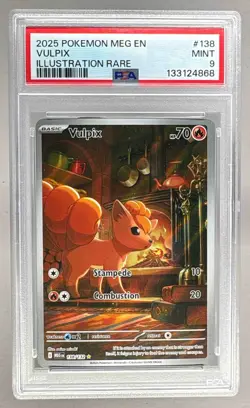 133124868 Vulpix 2025 Pokemon Mega Evolution #138 Illustration Rare PSA 9 - Image 1