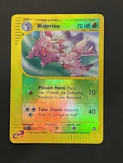 Pokemon 2002 Nidorino 55/147 Aquapolis Reverse Holo - Image 1