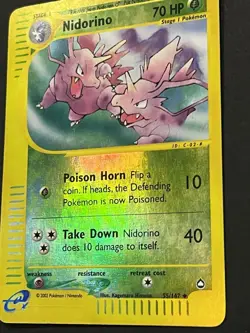 Pokemon 2002 Nidorino 55/147 Aquapolis Reverse Holo - Image 2