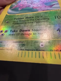 Pokemon 2002 Nidorino 55/147 Aquapolis Reverse Holo - Image 3