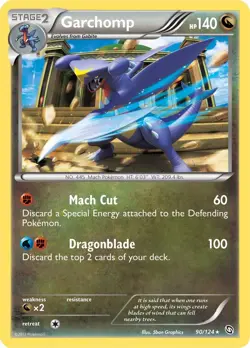 Moderately Played Garchomp - 90/124 - Holo Rare Pokemon Dragons Exalted - Image 1