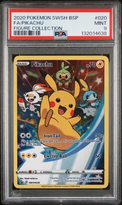 2020 POKEMON SWSH BLACK STAR PROMO FIGURE COLLECTION #020 FULL ART/PIKACHU PSA 9 - Image 1