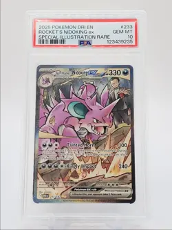 ROCKET'S NIDOKING EX 2025 POKEMON SPECIAL ILLUSTRATION RARE B 233 PSA 10 Q0004 - Image 1