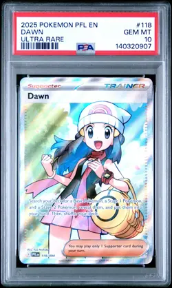 2025 POKEMON PFL EN-PHANTASMAL FLAMES ULTRA RARE #118 DAWN PSA 10 - Image 1