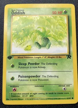Pokemon Oddish 63/82 1st Edition Team Rocket LP / MP (#1) - Image 1
