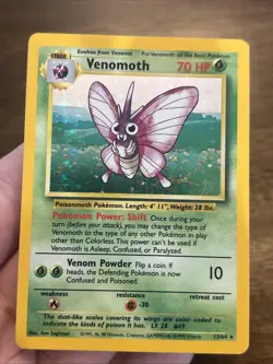 Pokemon TCG Venomoth Jungle 13/64 Holo Unlimited Holo Rare ERROR No Symbol - Image 1