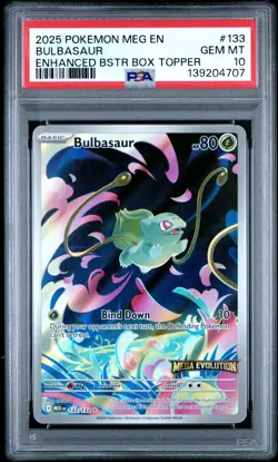 2025 POKEMON MEG EN MEGA EVOLUTION ILLUSTRATION RARE #133 BULBASAUR PSA 10 - Image 1