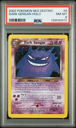 2002 POKEMON NEO DESTINY #6 DARK GENGAR-HOLO PSA 8 - Image 1