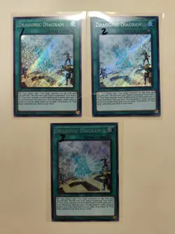 3x Yugioh! Dragonic Diagram MP18-EN015 Secret Rare 1st Edition LP - Image 1
