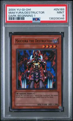 2004 YU-GI-OH! DARK BEGINNING 1 #EN169 MAKYURA THE DESTRUCTOR PSA 9 - Image 1