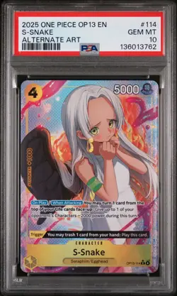2025 ONE PIECE OP13-CARRYING ON HIS WILL ALTERNATE ART #114 S-SNAKE PSA 10 - Image 1