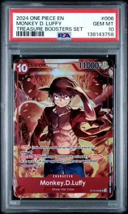 2024 ONE PIECE PROMOS TREASURE BOOSTERS SET #006 MONKEY D. LUFFY PSA 10 - Image 1