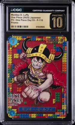 2025 ONE PIECE JPN PC: ONE PIECE DAY'25 PROMO MONKEY D. LUFFY CGC 10 PRISTINE - Image 1