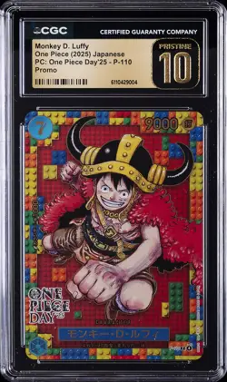 2025 ONE PIECE JPN PC: ONE PIECE DAY'25 PROMO MONKEY D. LUFFY CGC 10 PRISTINE - Image 1