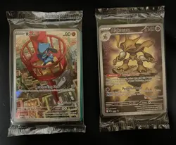 Pokemon Center Stamped Alakazam 009 And Riolu 010 Pokemon Mega Evolutions SEALED - Image 1