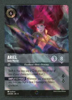 2024 Disney Lorcana Ariel Sonic Warrior Enchanted Ursula's Return 220/204 - Image 1