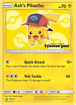 Ash’s Pikachu I Choose You Pokemon Movie Promo Card SM111 2017 - Image 1